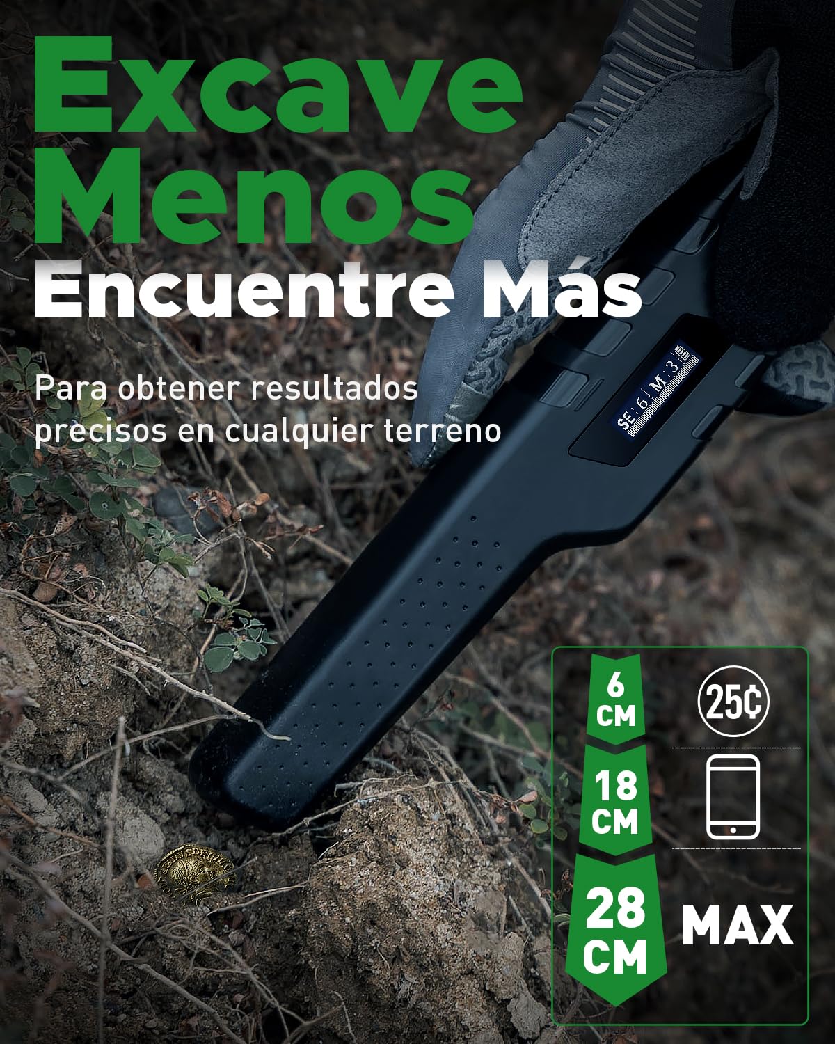 Hazlewolke Pinpointer Detector de Metales - Recargable - Completamente Impermeable, con un Solo Clic para Eliminar Interferencias, Accesorios de Localizador de Precisión para Adultos y Niños