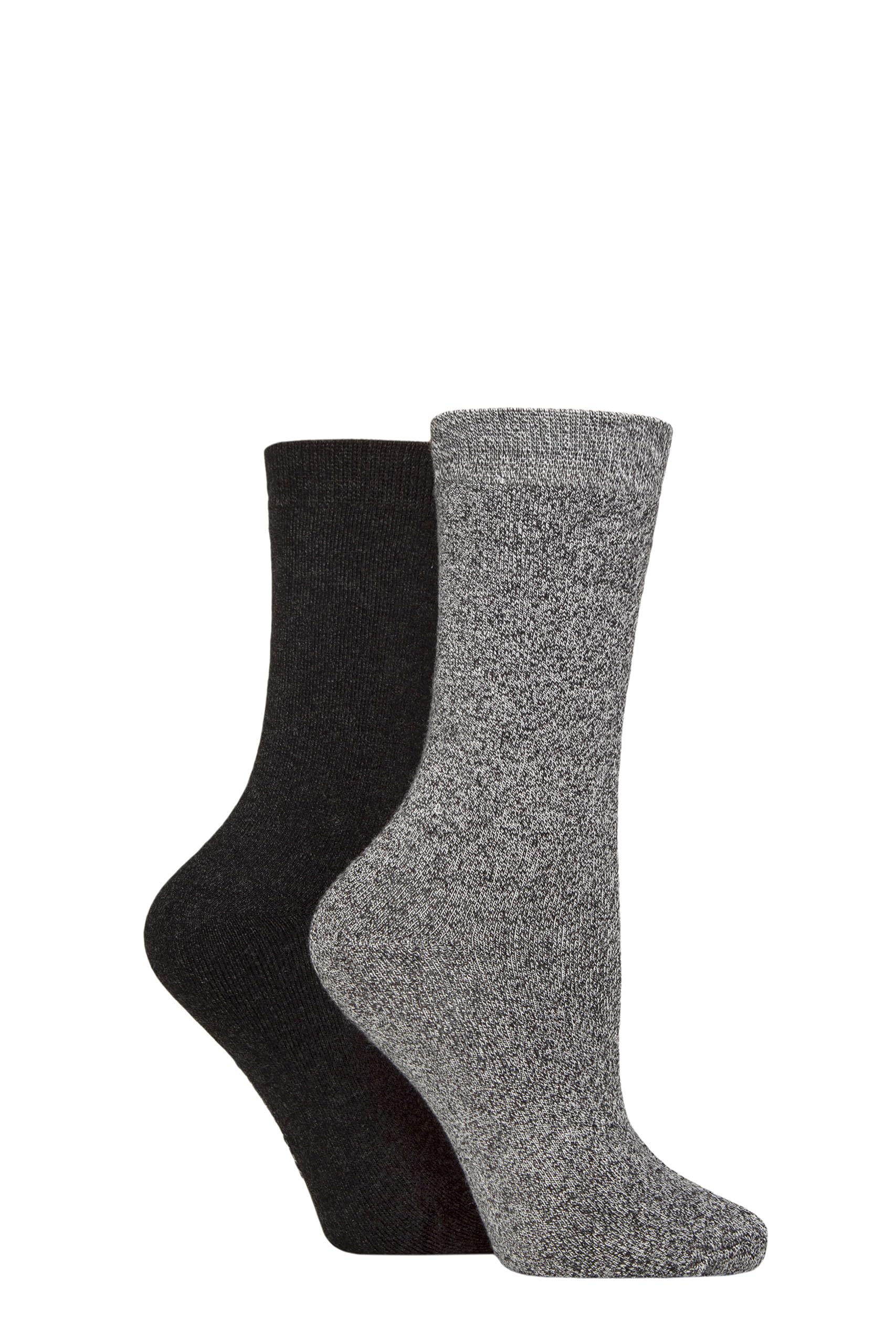 Glenmuir Women’s Bamboo Cushioned Boot Socks – 2 Pair Soft Breathable Walking Boot Socks, Comfortable Durable Outdoor Everyday Wear – UK 4-8 Charcoal/Black