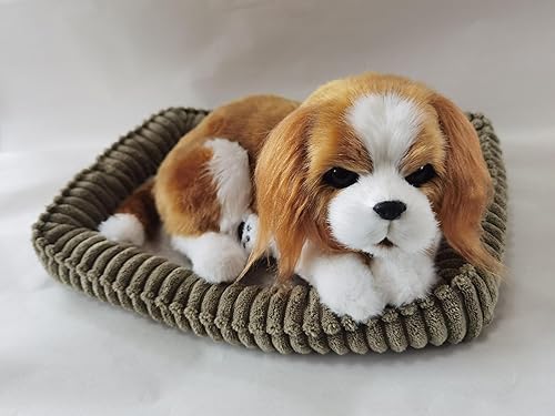 PawFection Pets Cavalier King Charles Dog, realista y realista juguete interactivo para mascotas, cachorro compañero con piel sintética 100% hecha a