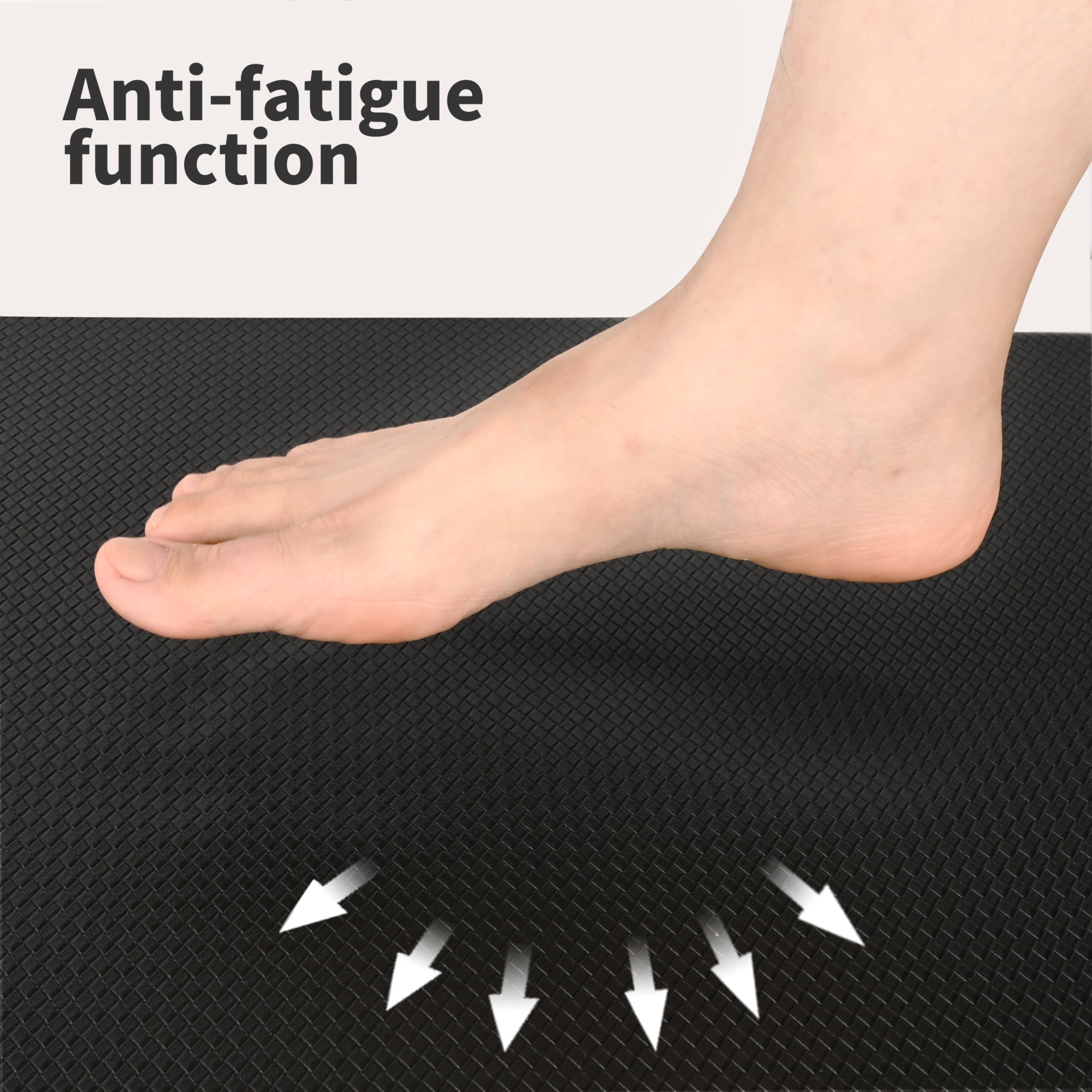 Alfombra Cocina Lavable Antideslizante Pack de 2 - Tapete Cocina Impermeable, Duradero y Fácil de Limpiar, Alfombra antifatiga, Alfombrilla Cocina PVC Resistente, 44x75 cm + 44x120 cm, Negro