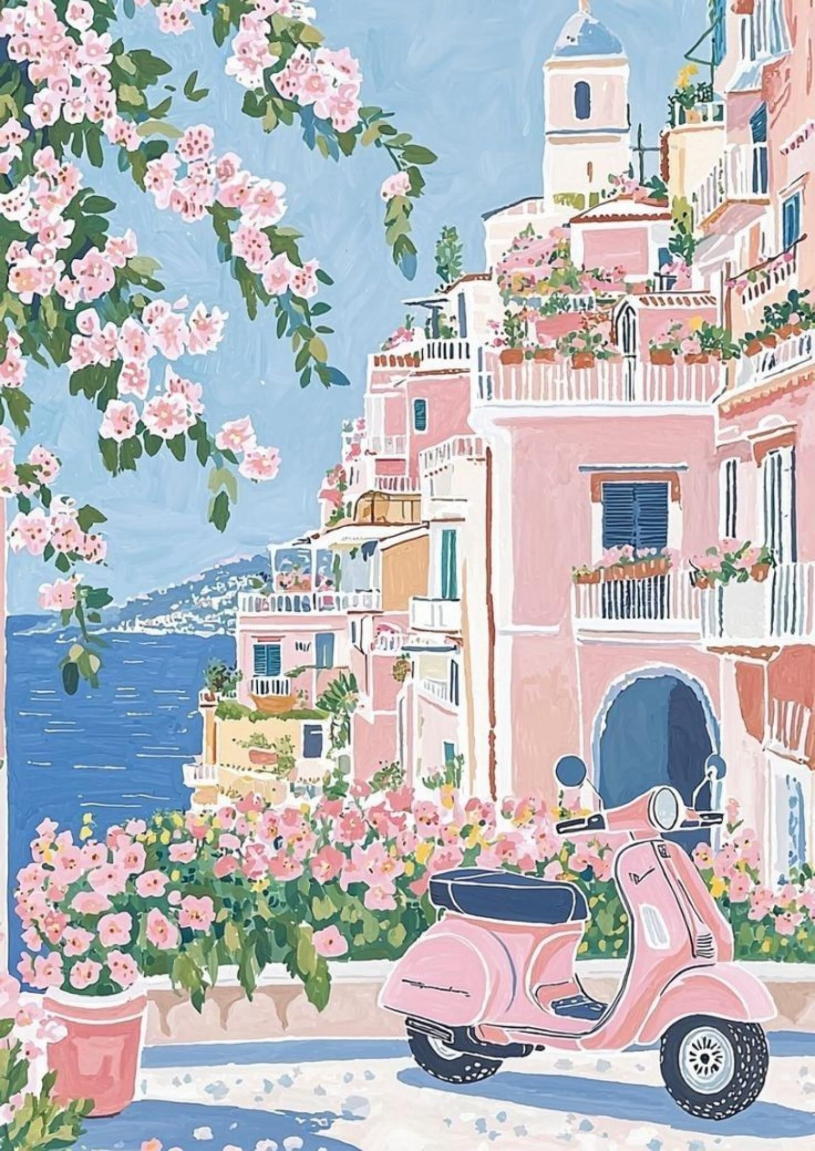 HKLIOPU Painting by Number Kits for Adult,DIY Canvas Oil Painting Kit for Beginner, Acrylic Flowers Paint by Number Arts Craft for Home Wall Decor (Without Frame, DLM-F26) 12x16inch