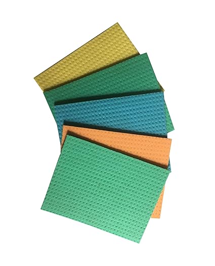 Cellulose Cleaning Sponge Mop (20 x 16 x 0.5 cm, Multicolour) - Pack of 5 Pieces