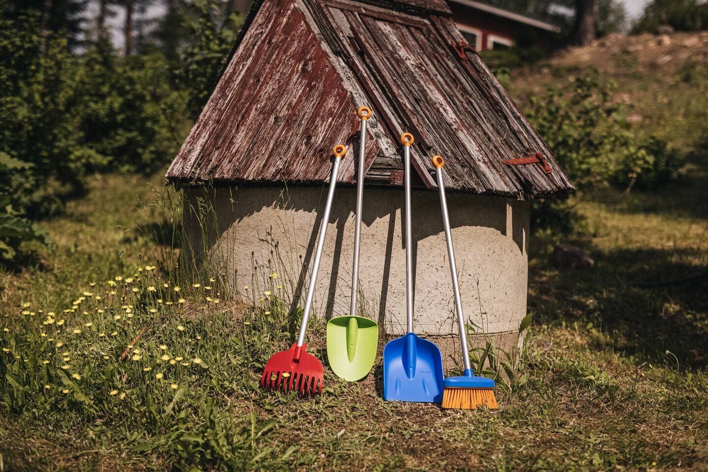 Fiskars Pala per bambini, Lunghezza: 91 cm, Testa in plastica/Manico in alluminio, Verde/Arancione, MyFirst Fiskars, 1001420