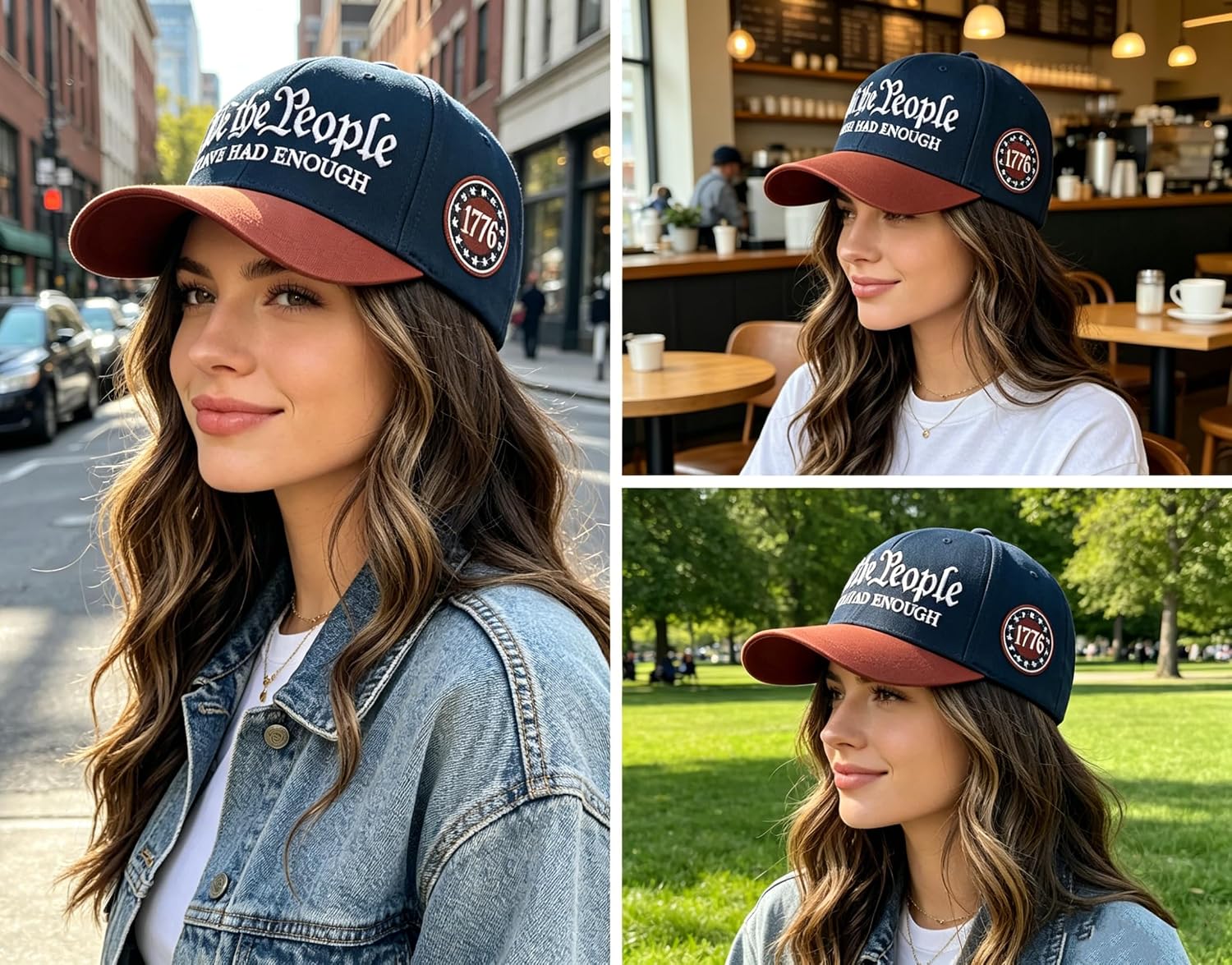 We The People Baseball Cap, Embroidered Have Had Enough 1776 Star Badge Hat for Men Women,250th Anniversary USA Caps