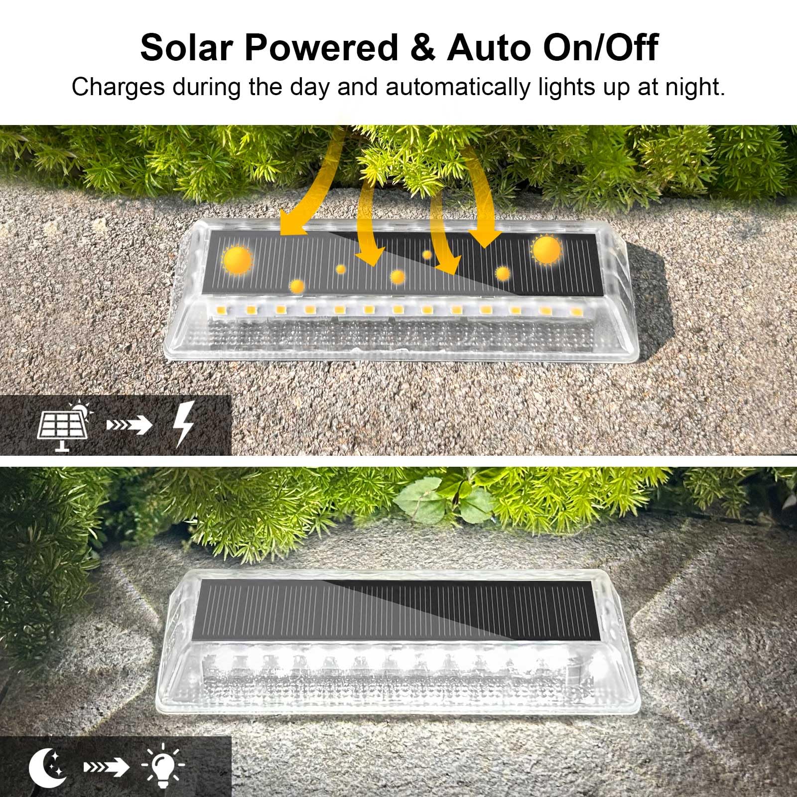 Lacasa Lampes Solaires Extérieures au Sol Lot de 12, Lumière Solaire LED Étanche, Éclairage Jardin pour Chemins, Escaliers, Terrasse, Allée, Piscine, Blanc Froid