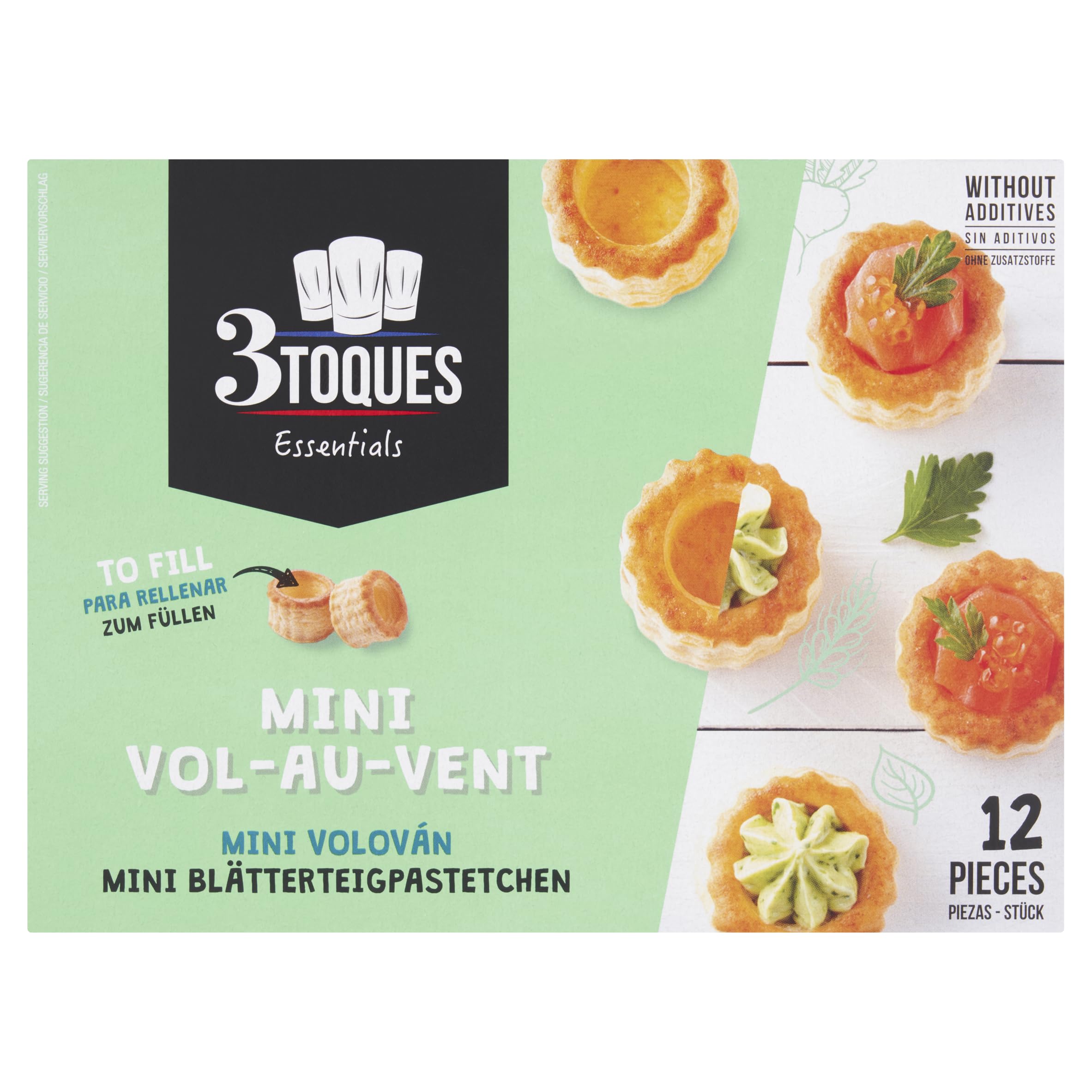 3 Toques Essentials Mini Vol-Au-Vent 12 Pièces 66 g