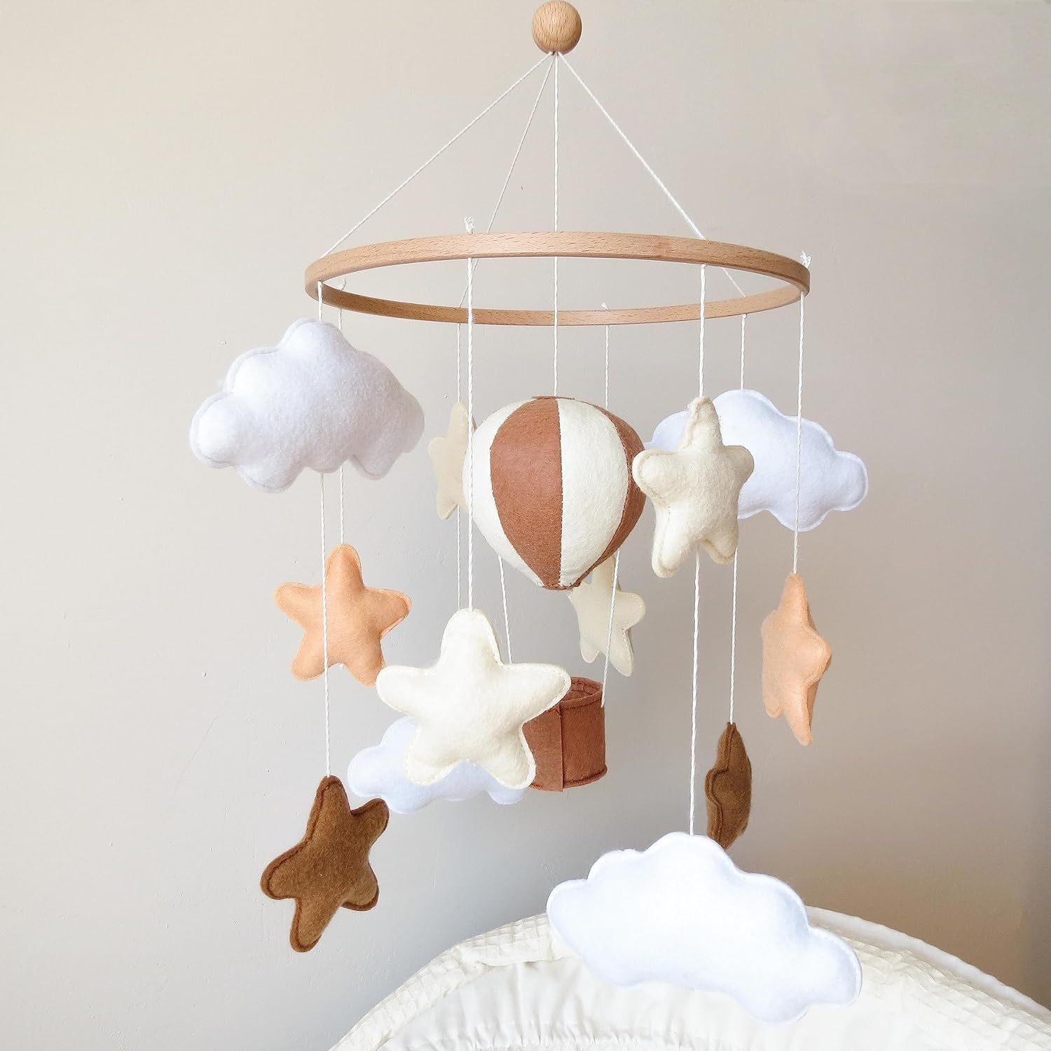 Neutral Hot Air Balloon Mobile for Crib Boho Baby Crib Mobile for Girls Boys Stars & Clouds Hot Air Balloon Baby Mobile for Crib Neutral Hot Air Balloon Mobile for Crib Boho Baby Crib Mobile for Girls Boys Stars & Clouds Hot Air Balloon Baby Mobile for Crib