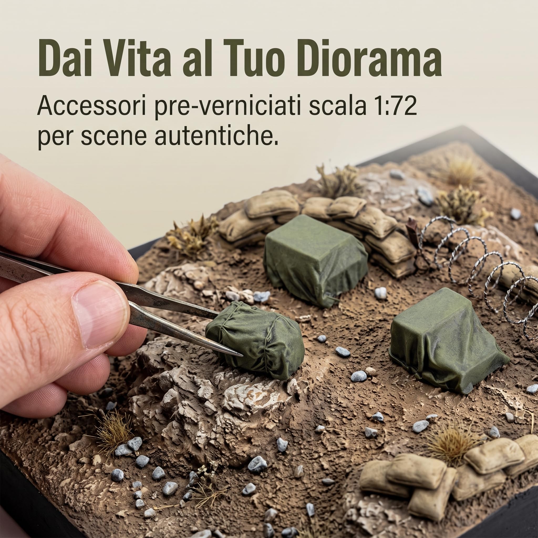 predolo Set Diorama in Miniatura con Forniture per Veicoli Corazzati Scenici in Resina Stampata in con Verniciatura Realistica Adatto per, style to 3