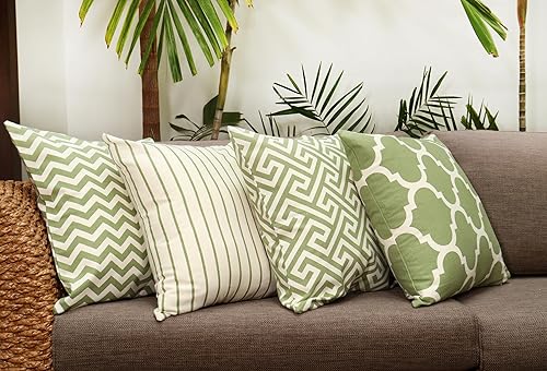 Miniatura 10 de Juego de 4 fundas de almohada decorativas geométricas  Funda de cojín cuadrada de primavera de Pascua con patrón moderno para sofá, cama, hogar,