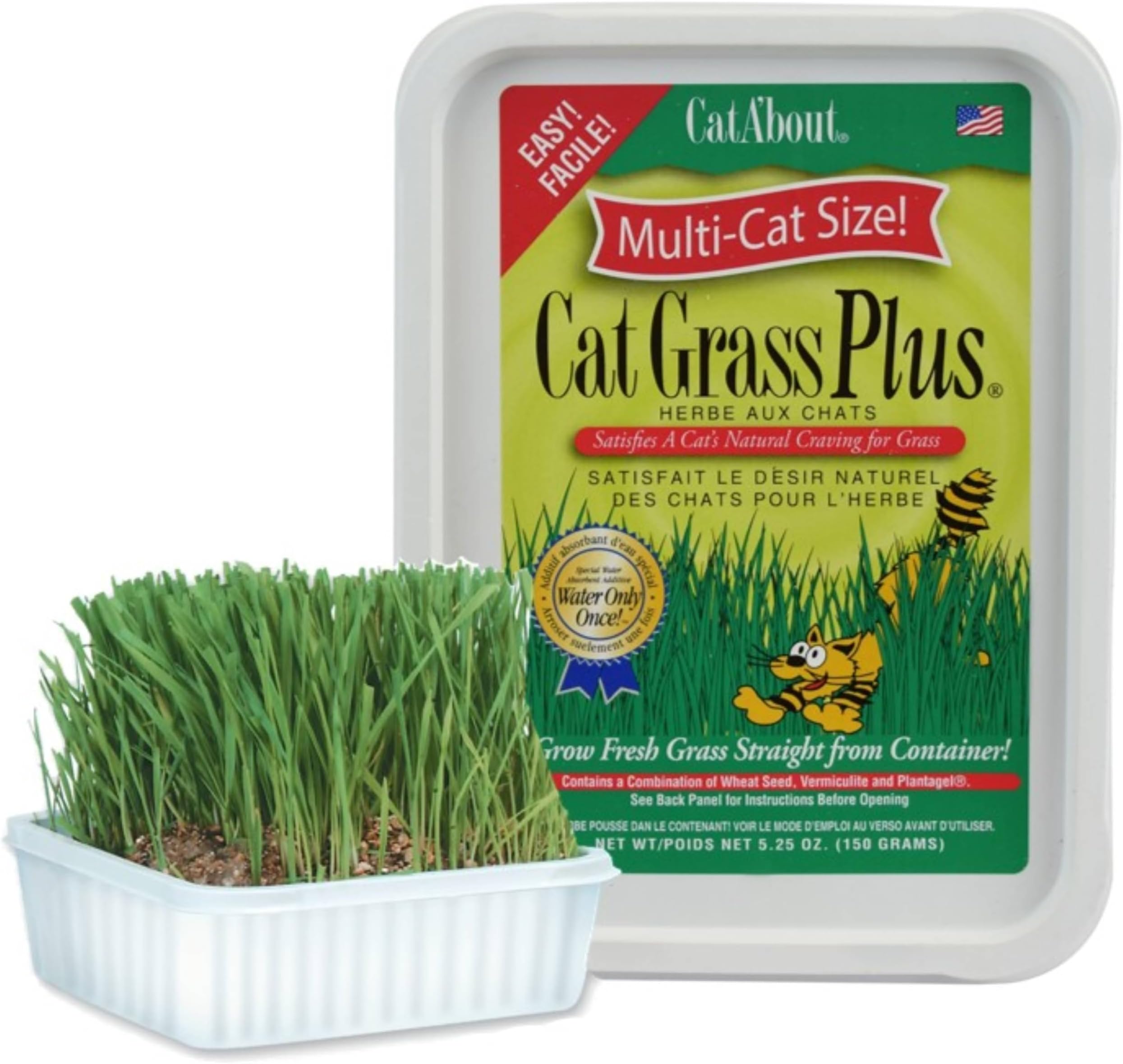 Cat-A'bout Multi-Cat CatGrass Plus Tub 150 grams by MiracleC