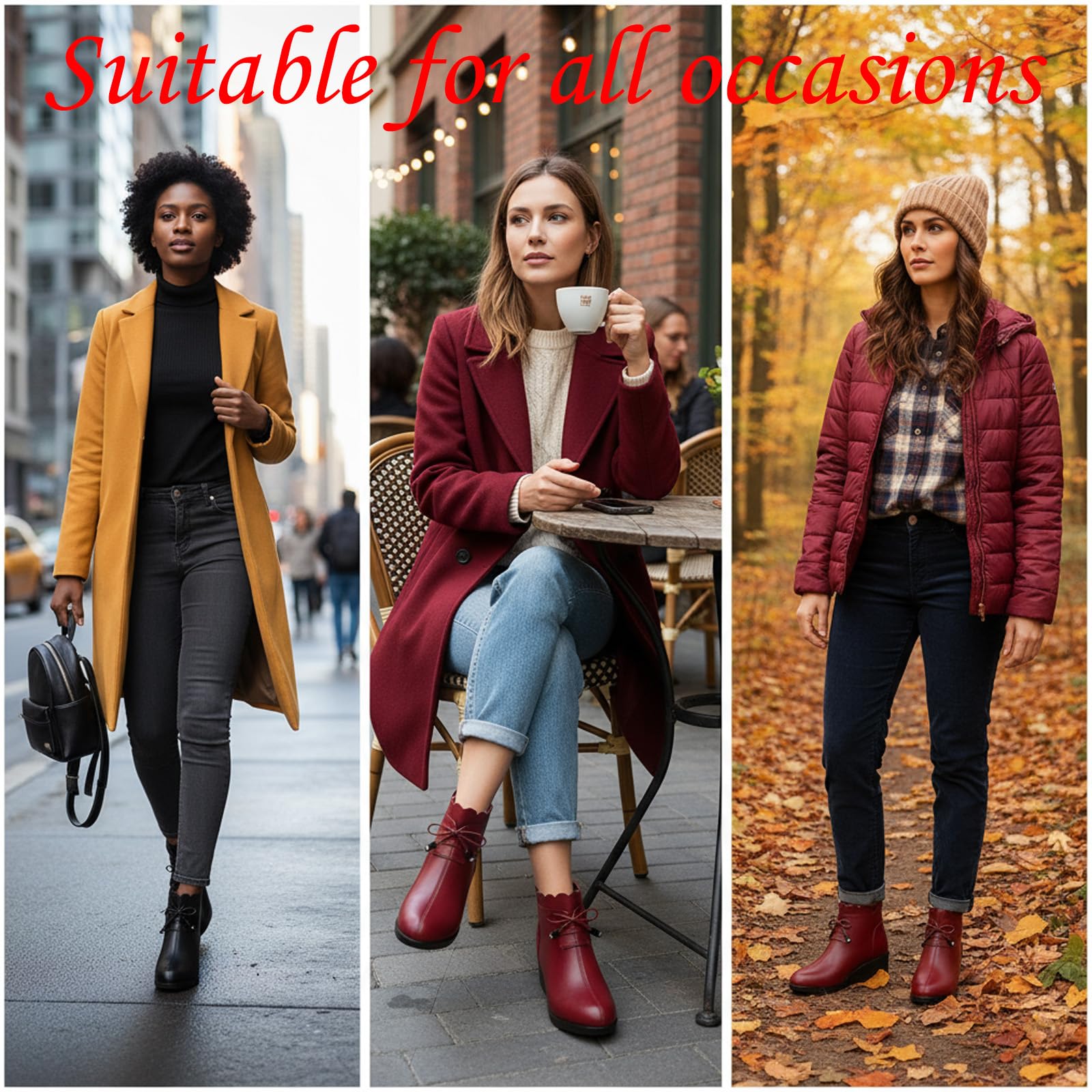 Botines ortopédicos de piel auténtica con cordones para mujer, con plataforma de cuña, botas de invierno cálidas con cremallera lateral y forro de piel