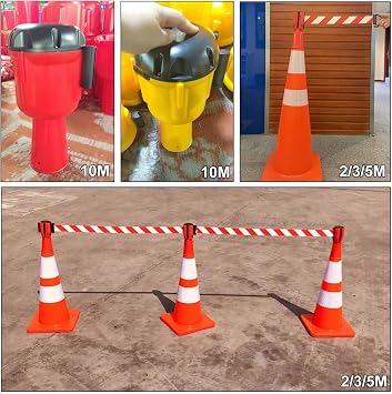 32FT Red Retractable Traffic Cone Topper Tape