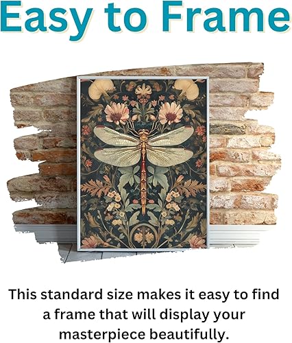 Miniatura 4 de Rompecabezas de libélula floral vintage de 1000 piezas para adultos, rompecabezas floral de regalo para amantes de las libélulas, 1000 rompecabezas