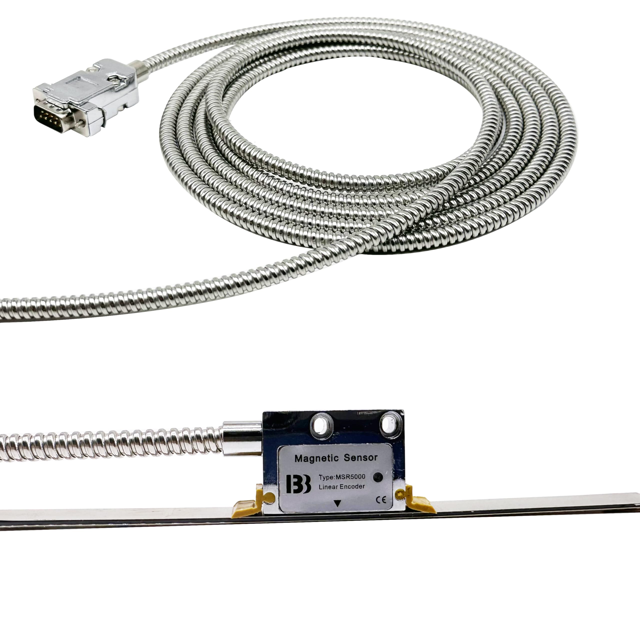 Encoder lineare, Fresatrice ad Alta precisione for tornio e rettificatrice DRO Magnetica 5V 0,005mm Encoder lineare Magnetico,Strumenti DRO(MSR5000-3000mm)
