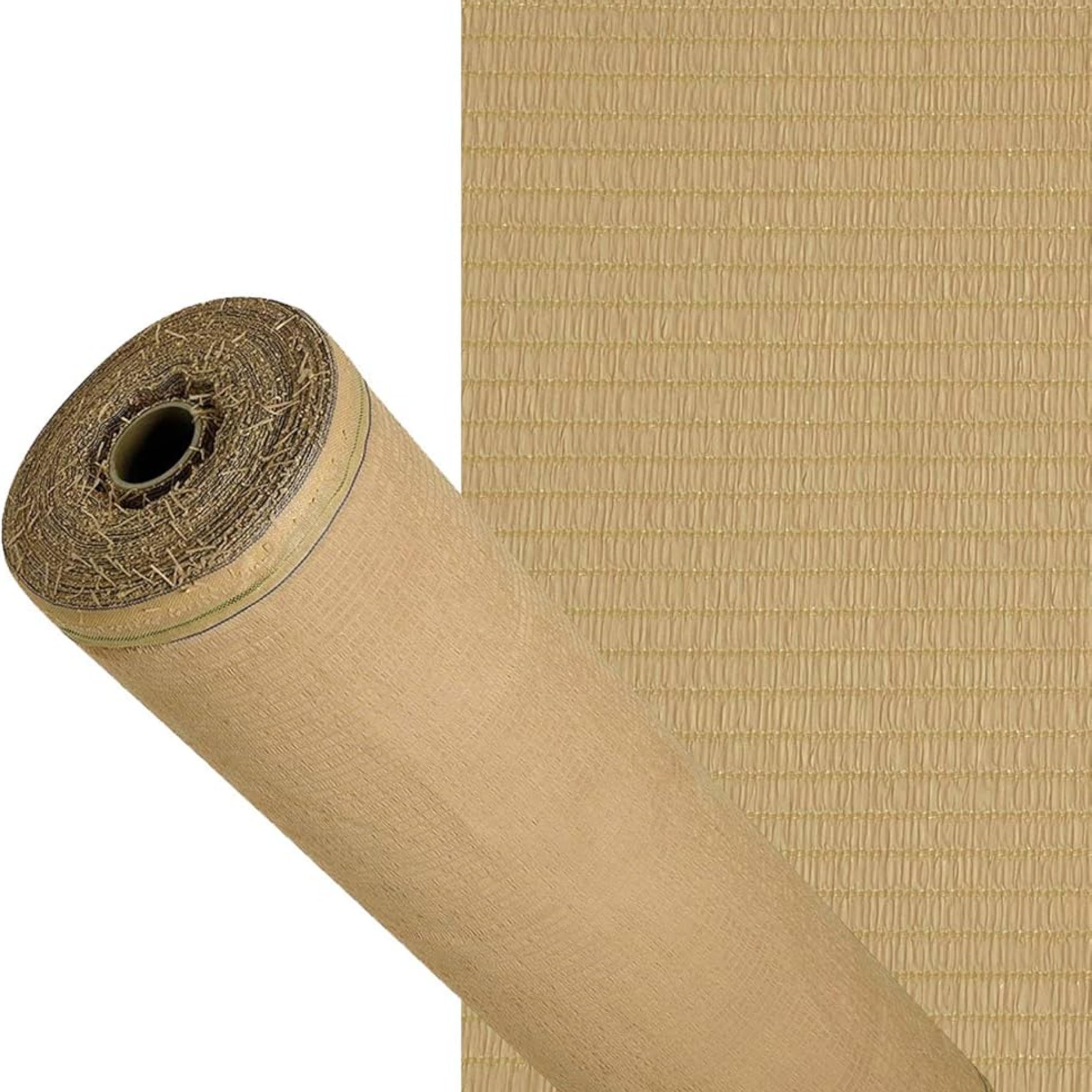 Rete Ombreggiante in Rotolo Varie Dimensioni Telo Rete Frangivista Ecrù 80gr/mq Schermatura 90% in Piattina HDPE con Cimosa e Asole Ideale per Parcheggi,Campeggi,Terrazze,Serre (1,5x50 MT)