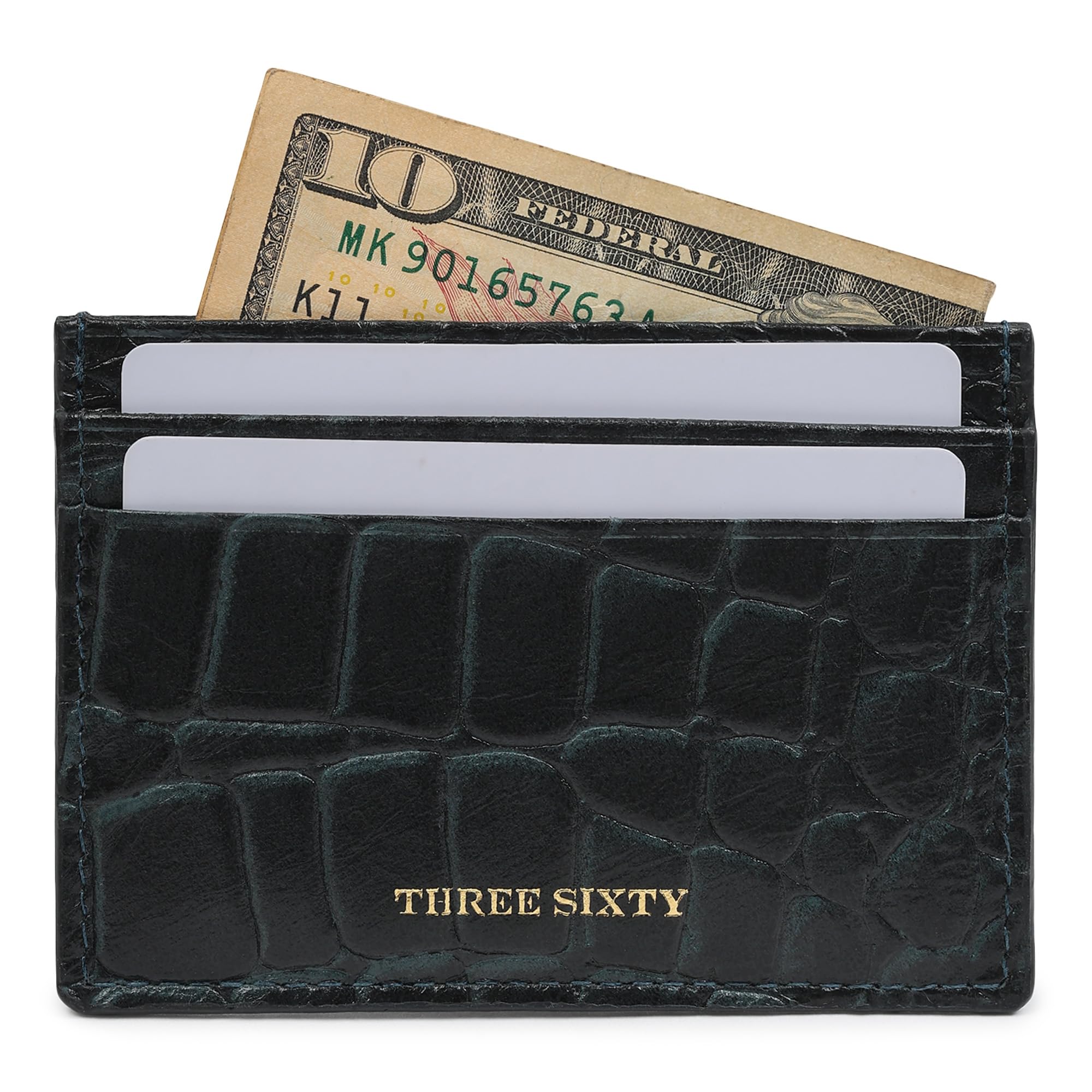 Terra Credit Card Holder Wallet - Croco Blue-image-21