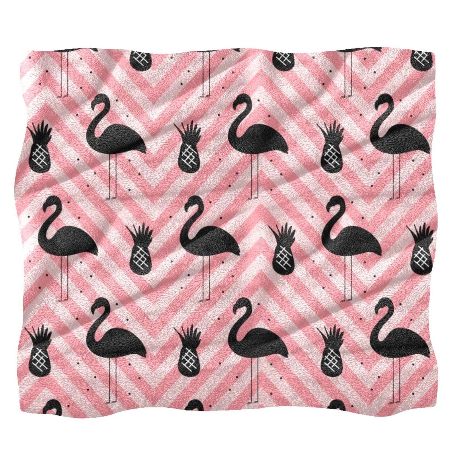Couverture polaire douce ultra confortable lit canapé flamant rose