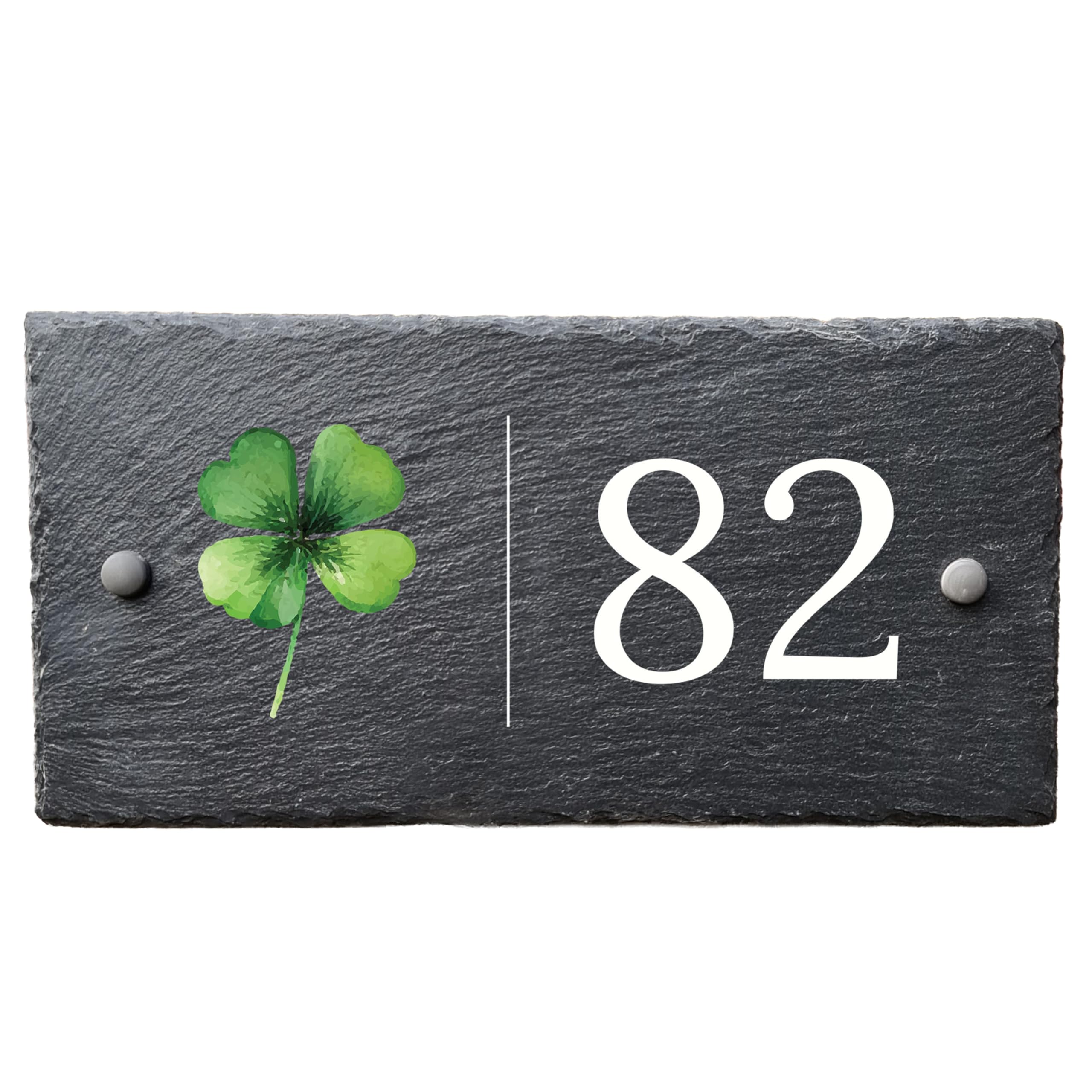 Bespoke Slate House Signs - Handmade Custom UK and Ireland Emblem Door Number Wall Plaque with Rustic Design - Includes Fixing kit - Ideal for Home, Office, Gate, Porch - 300 x 150mm (Ireland)