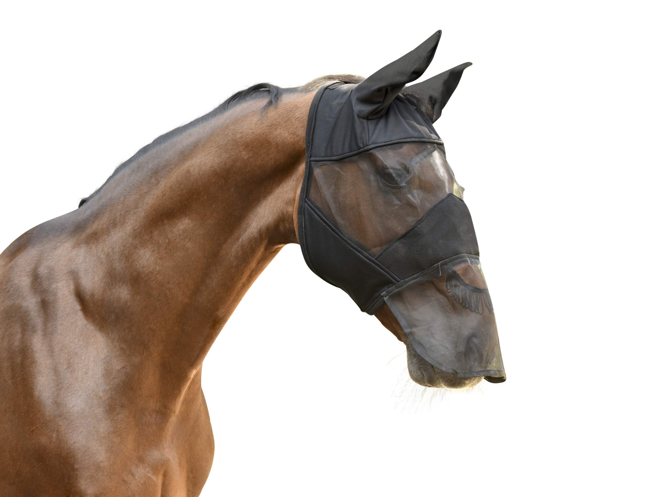 Kerbl 321274 Fly Mask Including Nose-Ridge and Ear Protection for Warmblood Horses