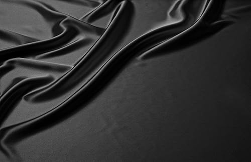 Miniatura 7 de Manyshofu Juego de sábanas de satén negro de 7 piezas, tamaño King, juego de sábanas de satén sedoso lujoso y suave, 1 sábana bajera de satén, 1