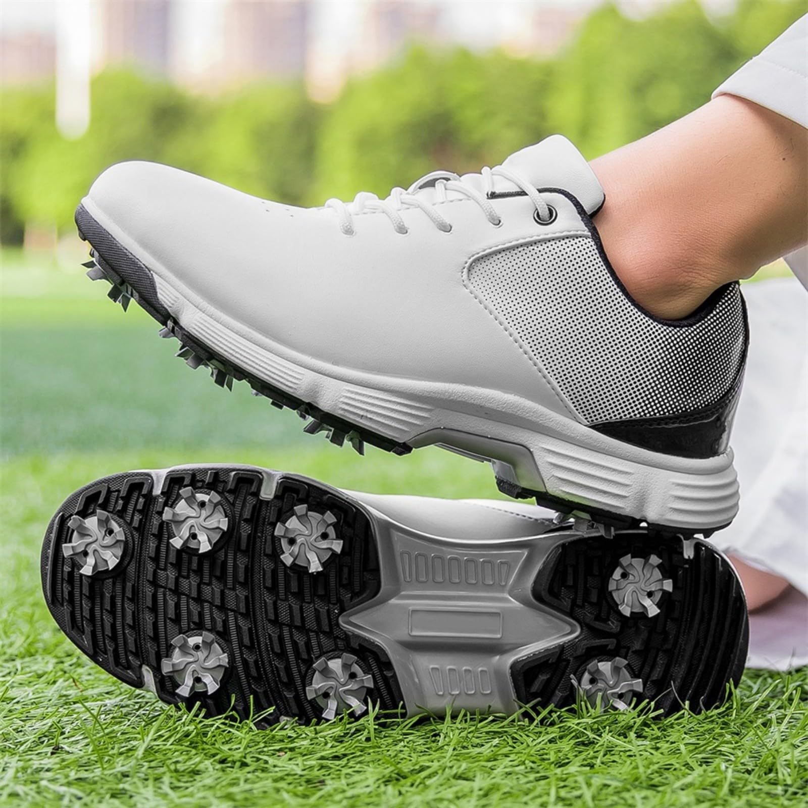 Sneakers da uomo in pelle, comode scarpe da corsa, 47 larghezza del piede