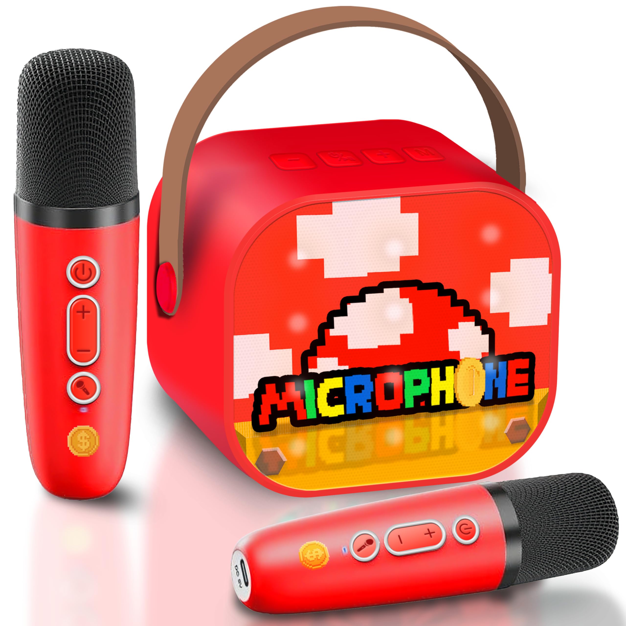 Karaokemachine met 2 microfoons, muziekspeelgoed voor kinderen van 3, 4, 5, 6, 7, 8-12 jaar, microfoonspeelgoed voor jongens en meisjes van 3-15 jaar, verjaardagscadeaus voor jongens van 3-10 jaar