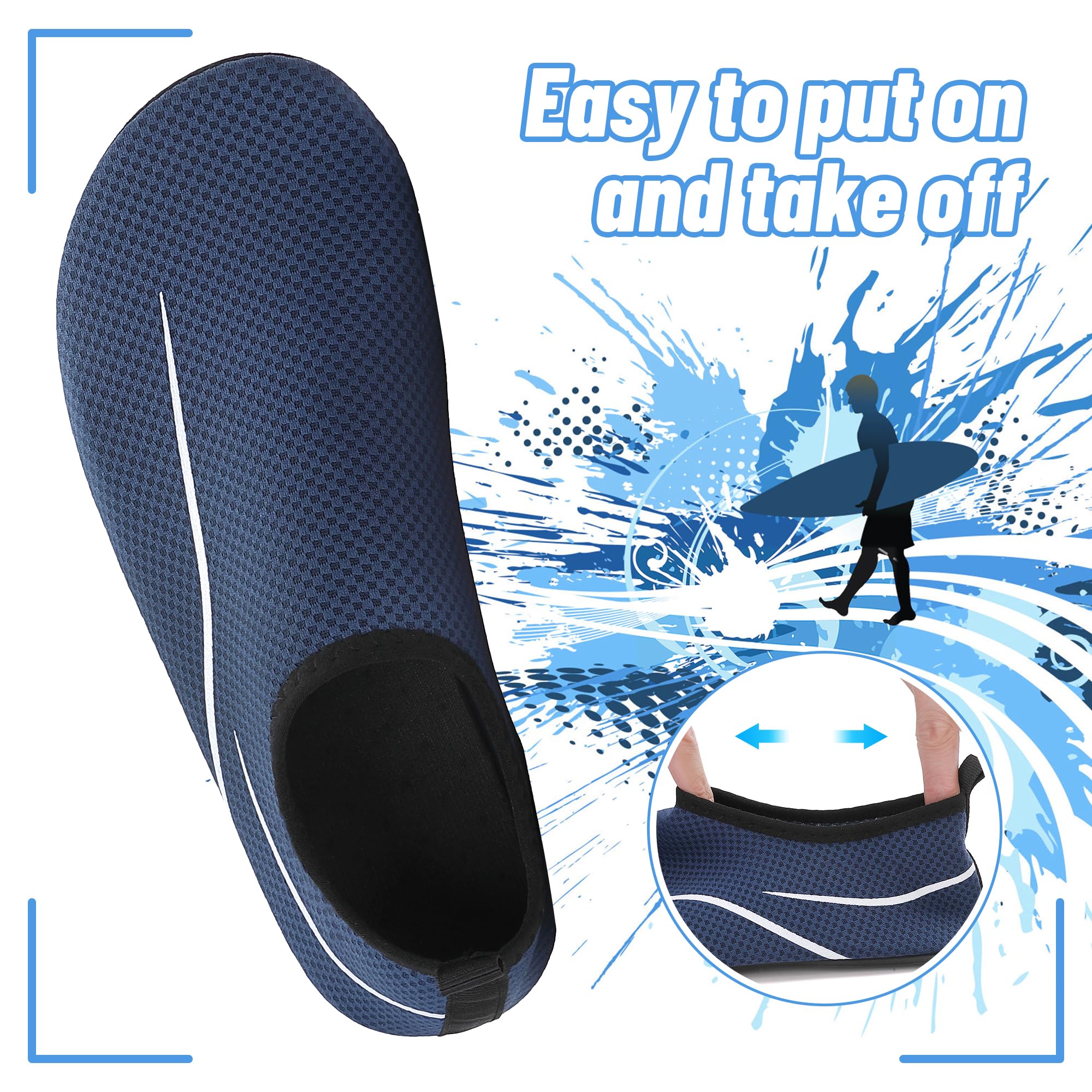 Buty do Wody Water Shoes Lekkie Buty do SportóW Wodnych Buty do PłYwania Buty PlażOwe Buty do Jogi Buty do Surfowania dla Kobiet I MężCzyzn. Niebieski, 38EU