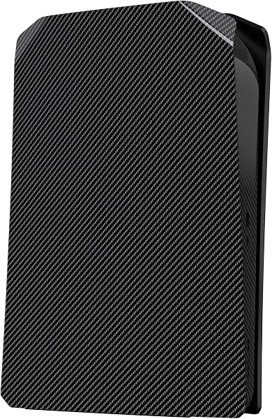 eXtremeRate eXcover Façades pour ps5 Console, Coque de Remplacement pour ps5 Console Disc Edition, Plaque Avant Arrière pour ps5 Console Disc Edition, Fibre de Carbone Graphite - 4