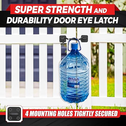 Miniatura 6 de Actualización ajustable Puerta de gancho de cabina de 6 a 10 pulgadas, soporte de 4 puntos de montaje resistente, pestillo de bloqueo de puerta de