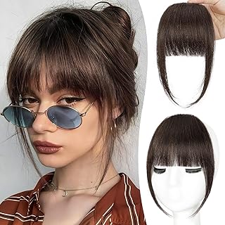 YOLIN Clip in Bangs, 100% Human Hair Bangs with Temples Bangs Hairpieces...