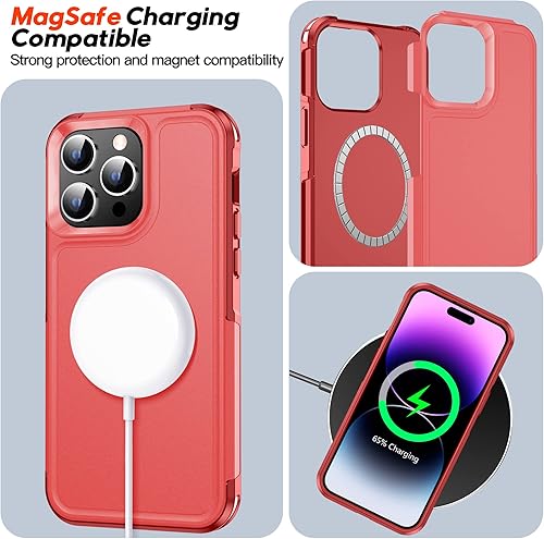 Miniatura 3 de MOZOTER Funda magnética para iPhone 14 Pro Max, [compatible con Magsafe] [2 protectores de pantalla de vidrio + 2 protectores de lente de cámara]