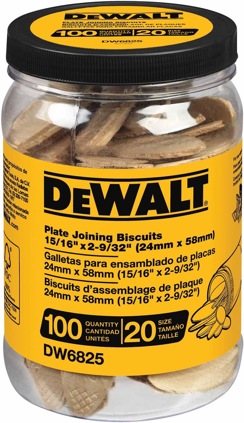 DEWALT, DW6825, Tube Biscuits Size 20 Power Plate Joiner Accessories Tools