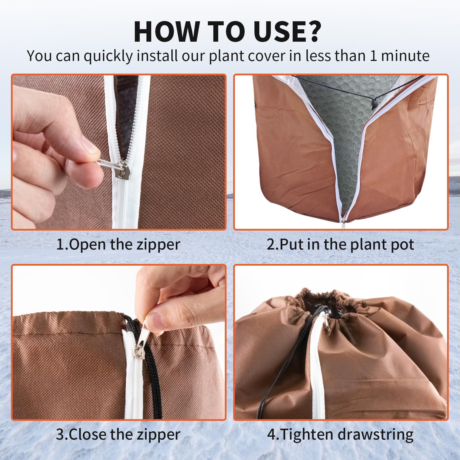 Sac Antigel Pour Plantes En Pot 45 X 50 Cm 2 Pièces, Protection