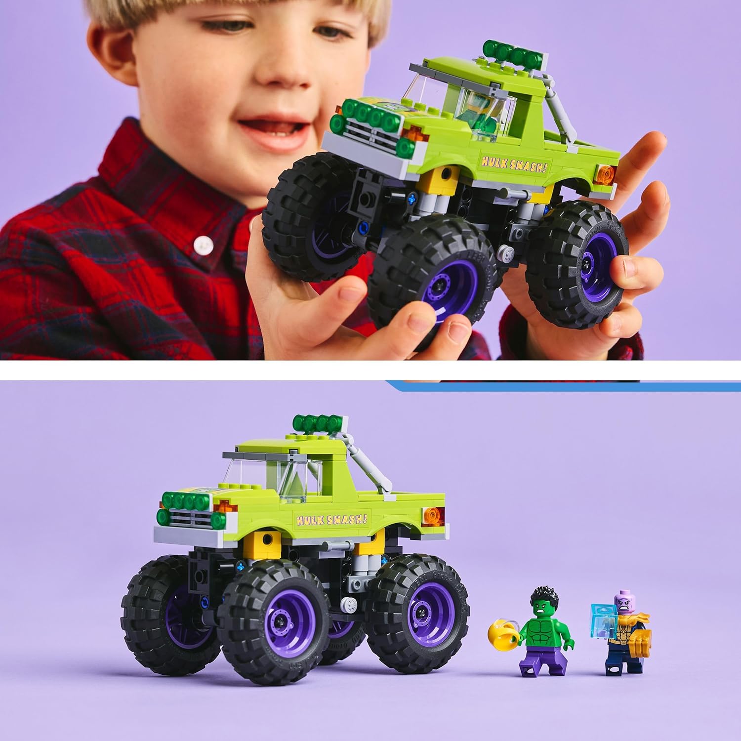 LEGO 76312 Marvel Hulk Truck vs. Thanos Toy Toy Birthday Present Block Boys Girls Children 7 Years Old 8 Years 9 Years Old Elementary School Marvel Toy Figure