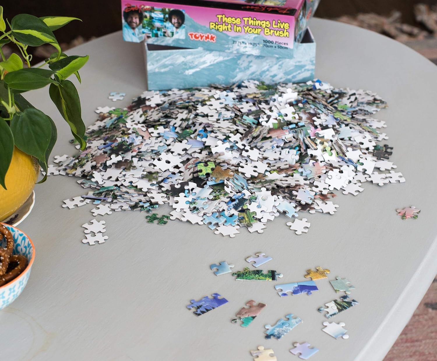Toynk Bob Ross These Things Live Right in Your Brush Puzzle for Adults and Kids | Nature Painting 1000 Piece Jigsaw Puzzle Toy | Interactive Brain Teaser for Family Game Night | 28 x 20 Inches
