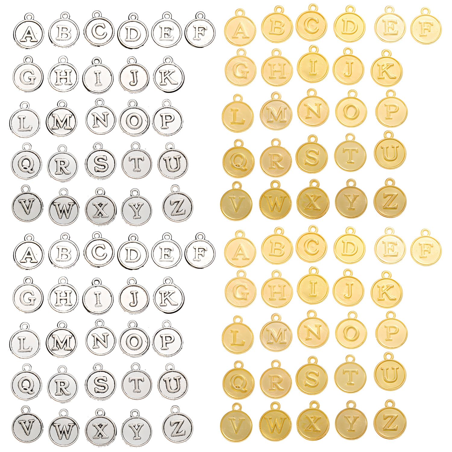 stinoA-Z Metal Letter Charms for Jewelry Making, 200Pcs/104Pcs, Capital Alphabet Initial Charms