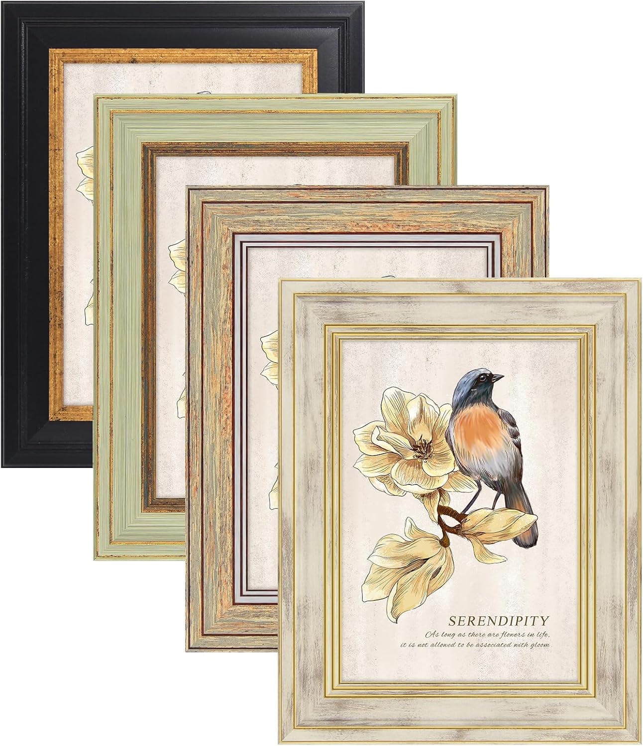 AAQ 4 Pack 5x7 Picture Frame - Picture Frames with HD Plastic Cover,Photo Frame for Wall & Tabletop Picture Frames 5x7inch Multicolour