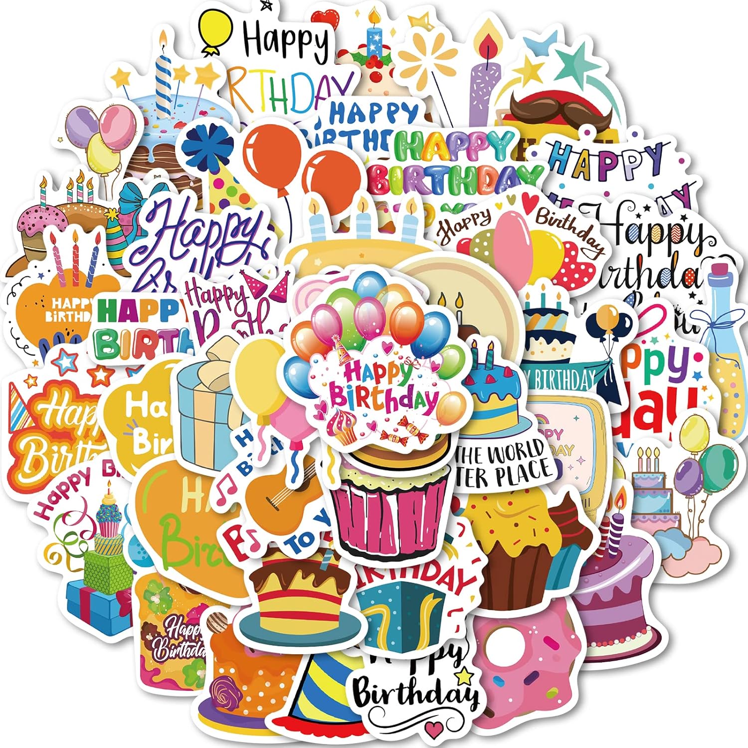 vinyl Happy Birthday stickers