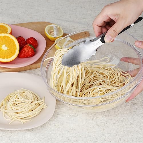 Miniatura 23 de Hotec Pinzas de cocina de acero inoxidable, juego de 3-7, 9 y 12 pulgadas, pinzas de metal con bloqueo para cocinar, servir, barbacoa, parrilla