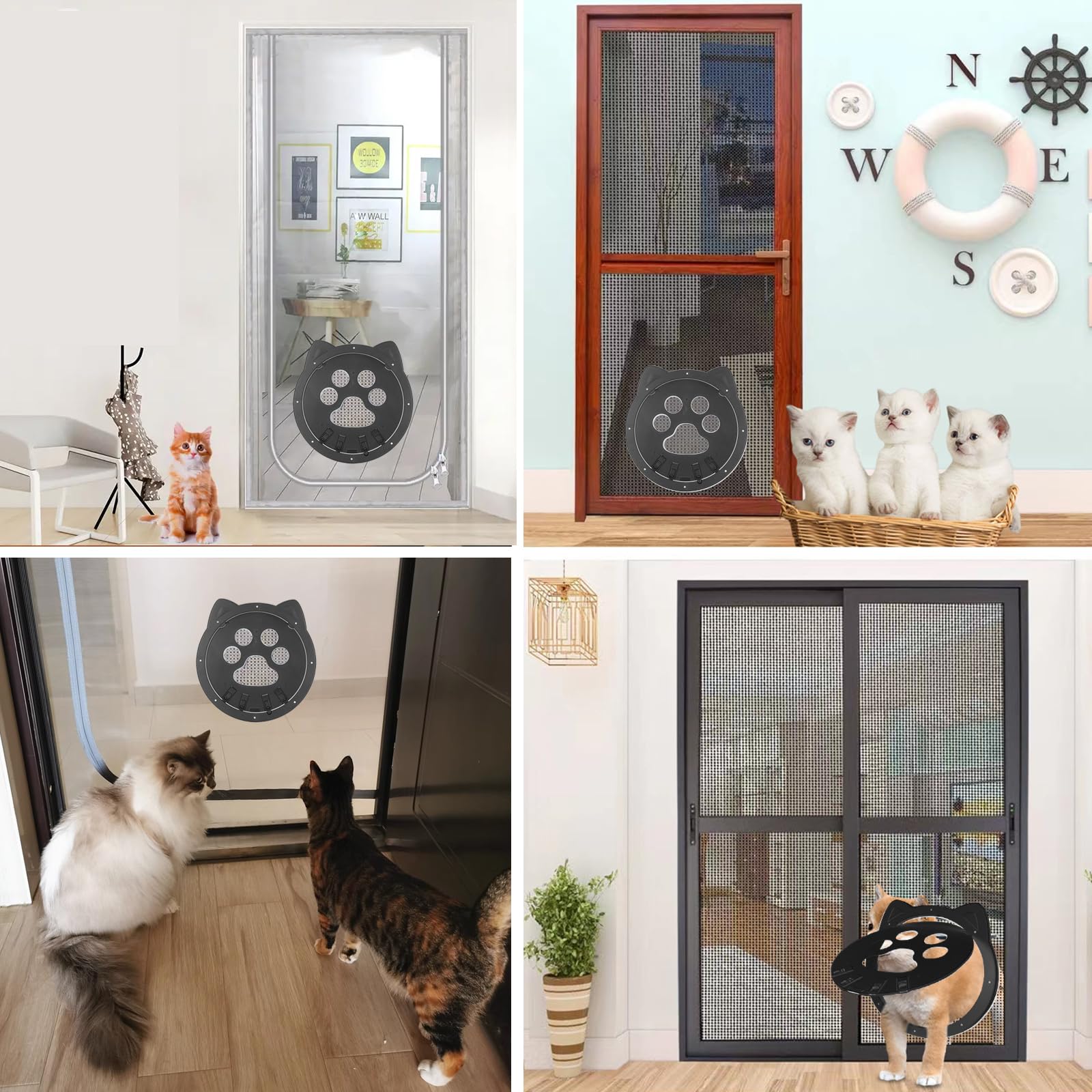 Puerta Gatera para Mosquiteras 29x26 cm con Cierre Magnético