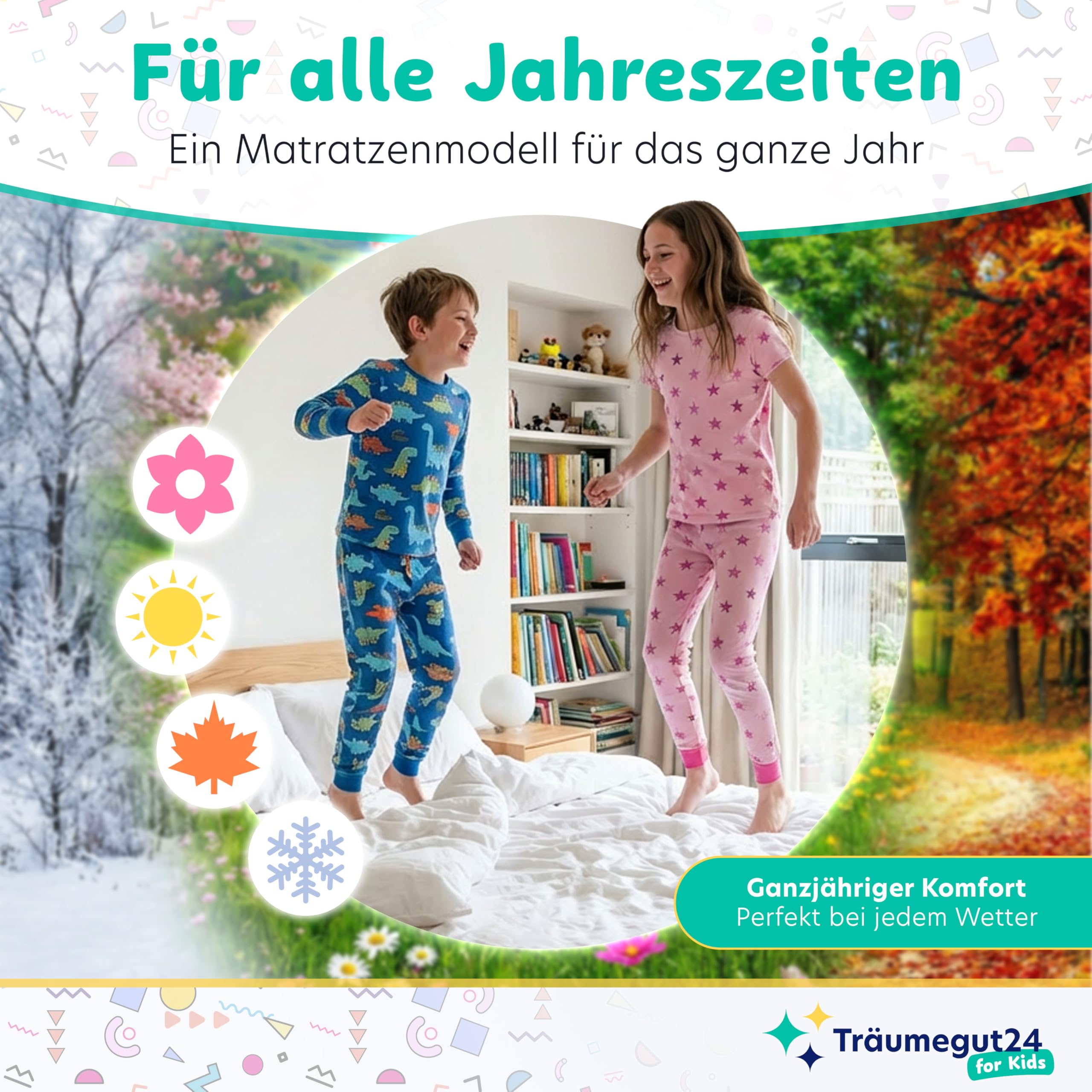 Träumegut24 - Matratze für Kinder & Jugendliche - 90x200 cm | H2&H3 | Schaumstoffmatratze | Hautfreundlicher & waschbarer Bezug | Oeko-TEX Zertifiziert | (90 x 200 cm, H2&H3, 10 cm)