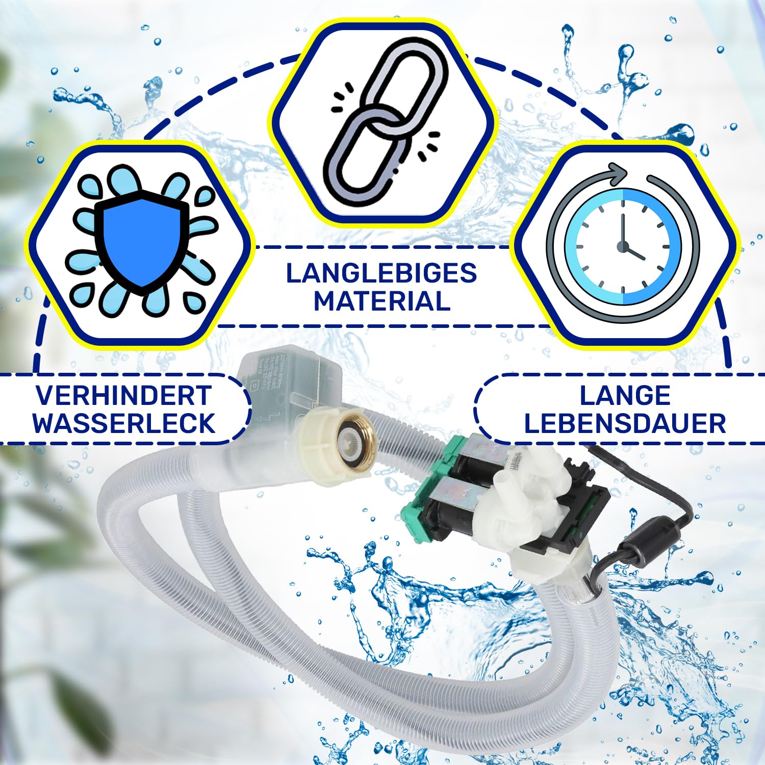 Waschmaschinenschlauch mit Aquastopp mit Originalcode 00667327 für Bosch | Garantie 10 Jahre - MONTERAL