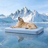 Vista 17 de Cama extragrande para perros, camas refrescantes para perros grandes, cama ortopédica lavable para mascotas para jaula con espuma viscoelástica