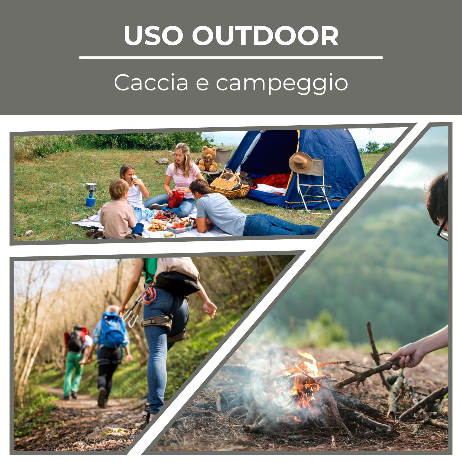 Generico Coltello da Caccia Lama Fissa in Acciaio con Manico in Legno e Fodero Incluso – Idea regalo – Coltello Outdoor per Caccia Campeggio ed Escursionismo – Modello 04