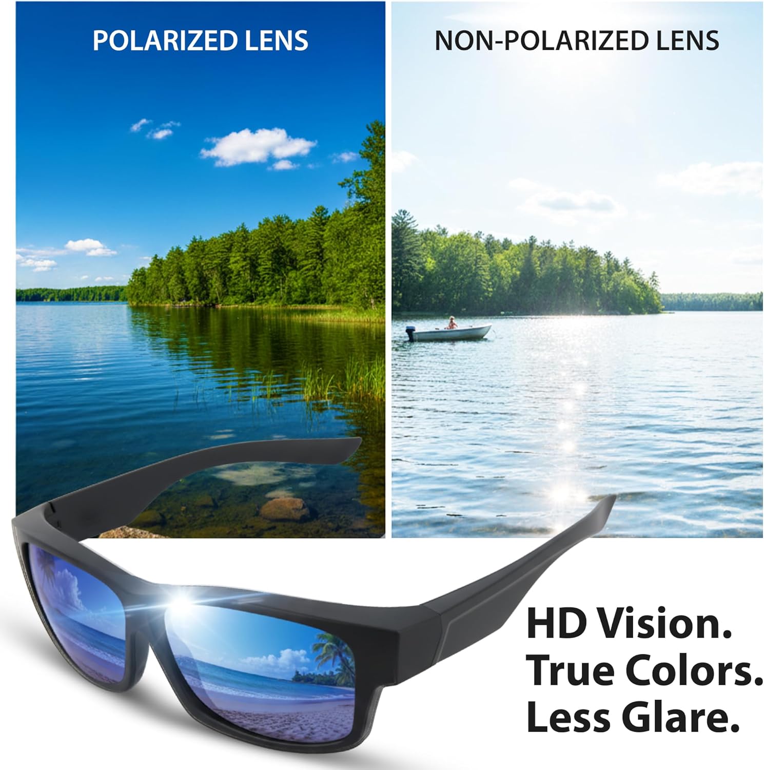 BLUE CUT Fit Over Polarized Sunglasses Driving Clip-on Over Glasses, Solar Shield Sunglasses Over Prescription Glasses - Image 4