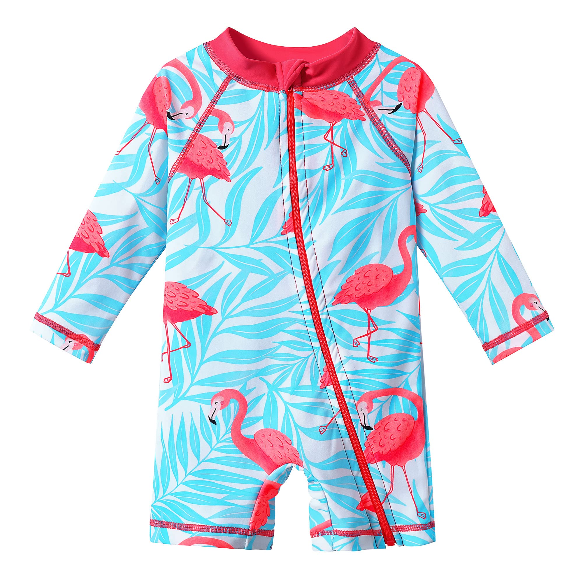 XFGIRLS Baby/Toddler Girls Swimsuit Long Sleeve One-Piece Bathing Suit Rash Guard