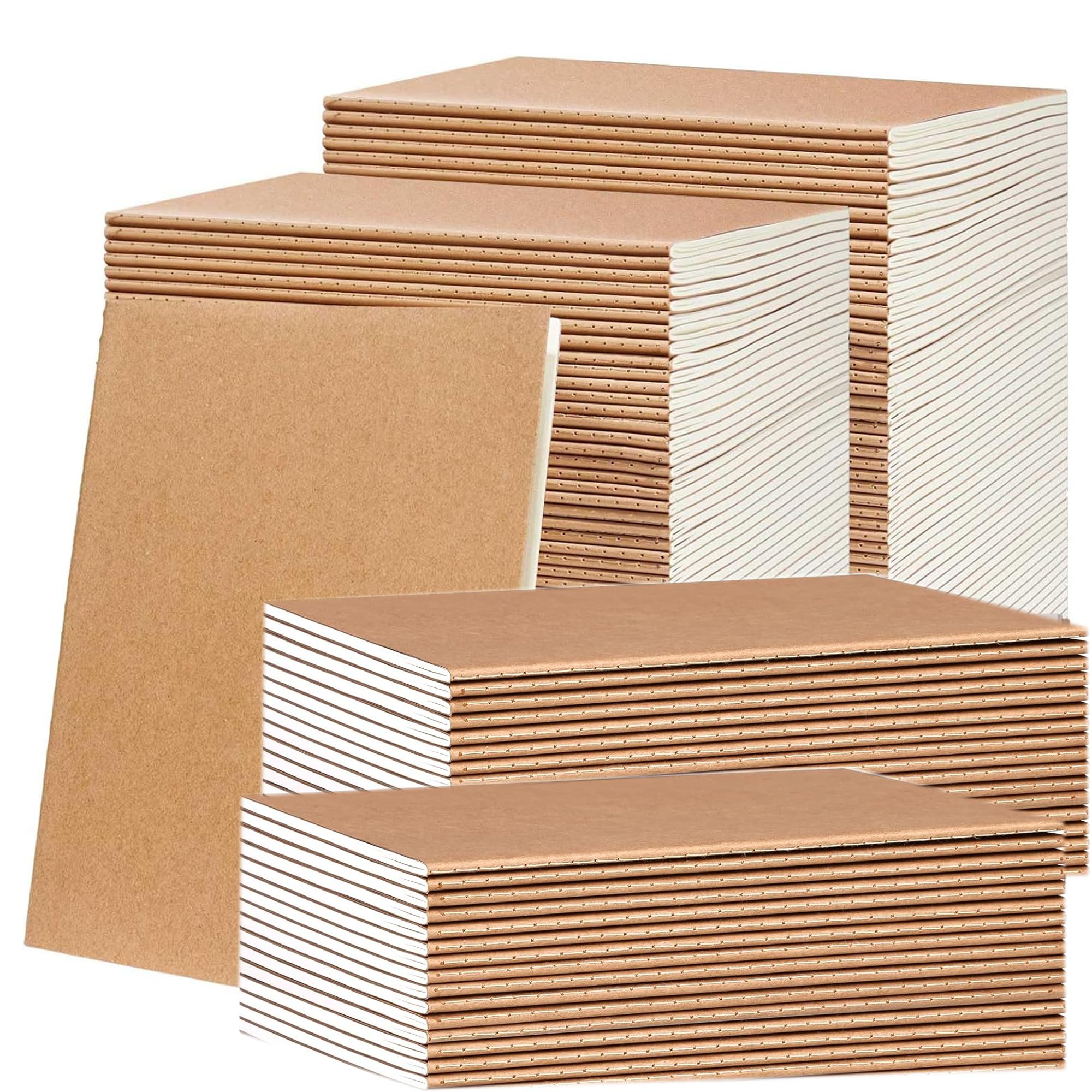 A5-Notizbücher, liniert, 21,1 x 14 cm, Kraftpapier, Tagebücher für den Bürogebrauch, glatte Schreibseiten mit reduziertem Durchlaufen von Tinte, professionelles Design für Geschäftsnotizen