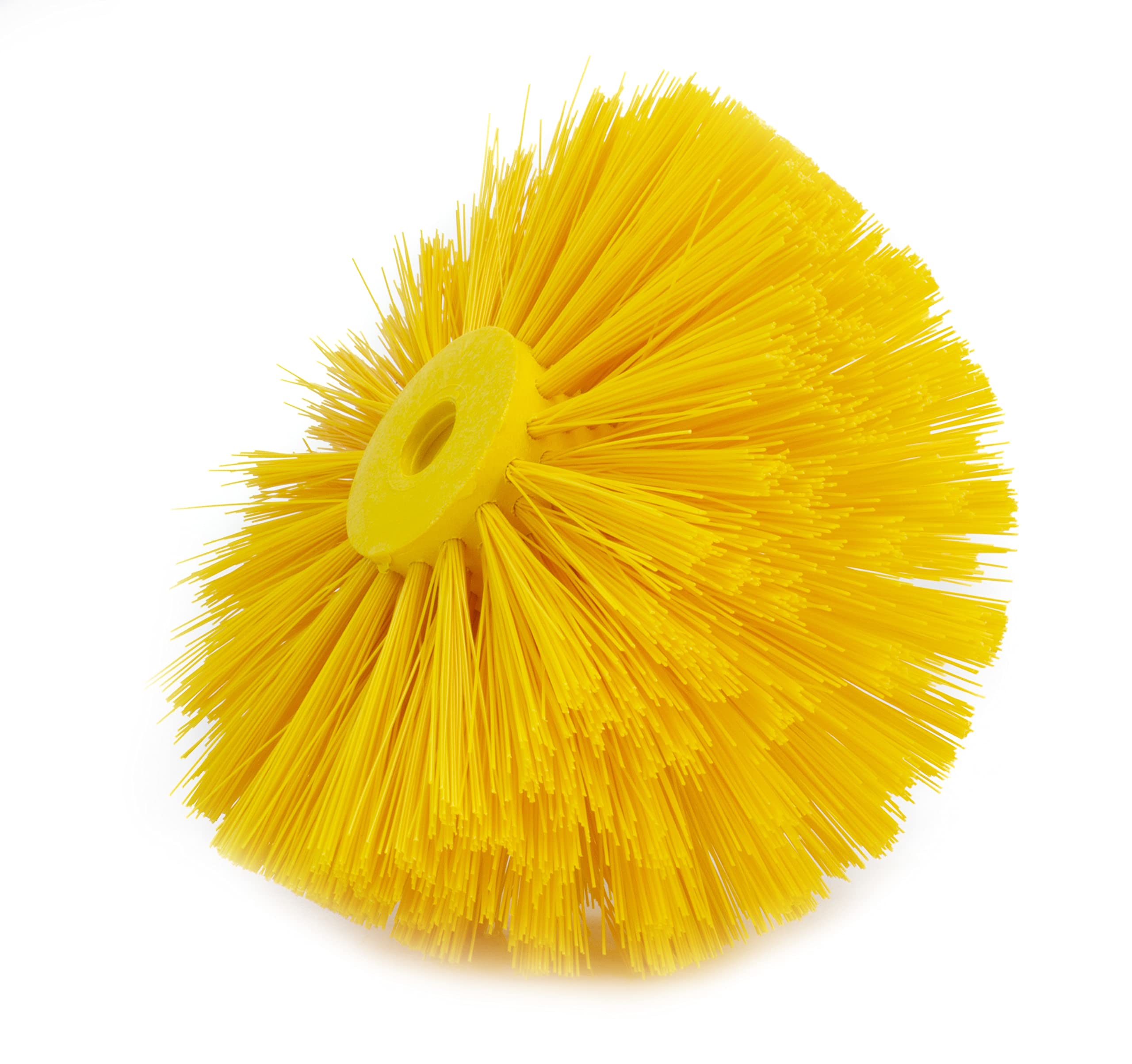 SPARTA Testa della spazzola industriale per serbatoi industriali, spazzola di scarico con foro filettato da 3/4" (manico non incluso) per uso commerciale, plastica, 15,9 cm, giallo
