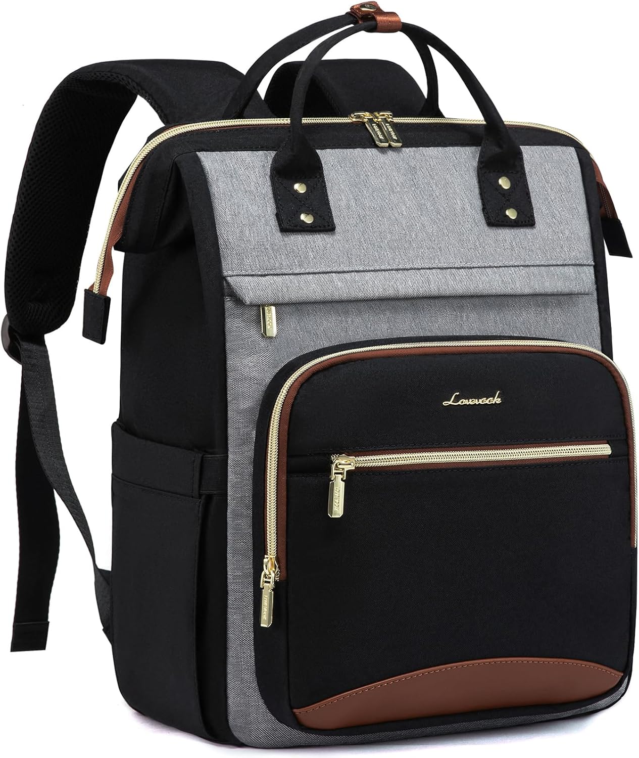 LOVEVOOK Laptop Backpack for Women, 15.6 Inch Work Laptop Bag, Large Capacity Nurse Bag Teacher Backpack, Waterproof Business Computer Backpack, Wide Open Travel Backpack Purse