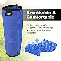 Vista 5 de Harrison Howard Leggings holgados para mosca de caballo, transpirables, resistentes al desgarro, de malla fina, protectores de piernas, botas Azul
